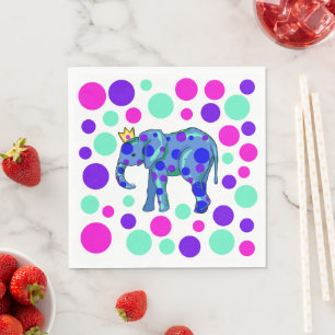 Serviette En Papier Reine des éléphants avec Pois