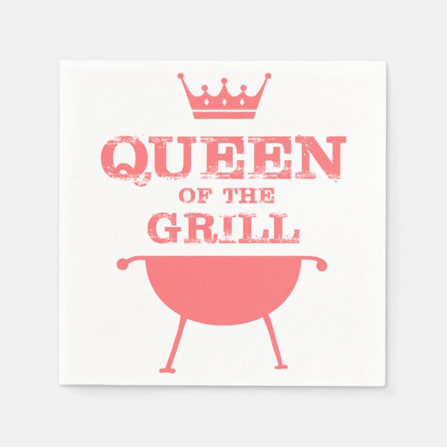 Serviette En Papier Reine Du Grill, Rose (Devant)