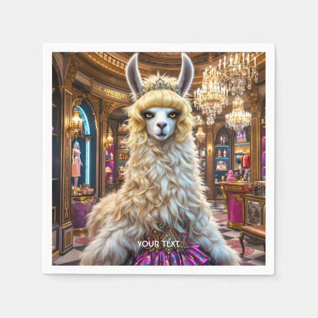 Serviette En Papier Reine Lama Dramatique Fantastique Mignonne (Devant)