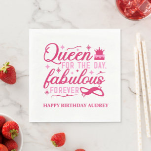 Serviette En Papier Reine pour la journée Anniversaire personnalisé