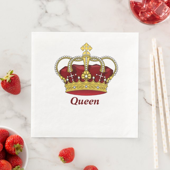 Serviette En Papier Reine rouge (En situation)