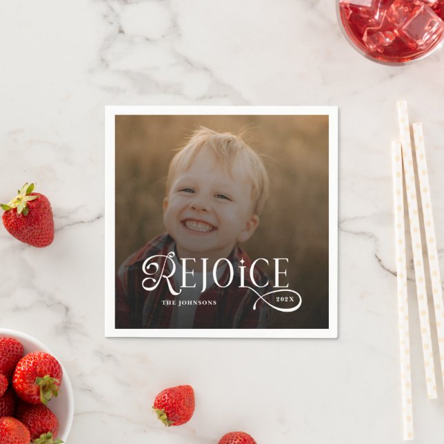 Serviette En Papier Rejoice Christian Religious Merry Christmas Photo  (En situation)