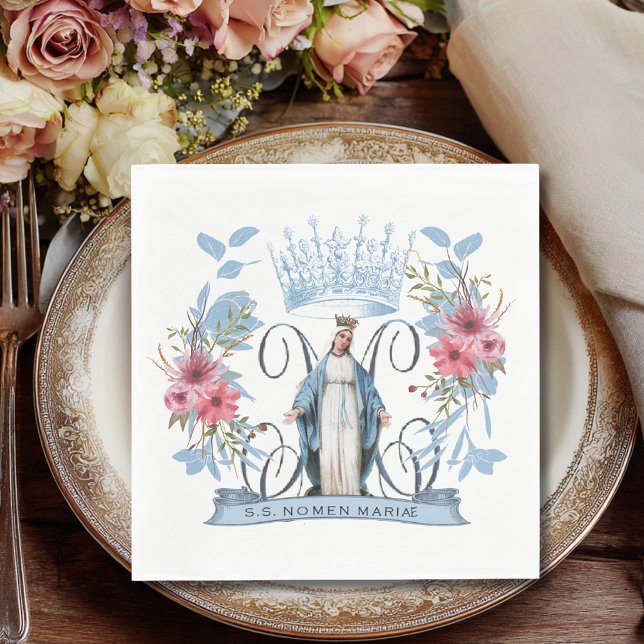 Serviette En Papier Religieux Saint-Nom de la Vierge Marie Catholique (Créateur téléchargé)