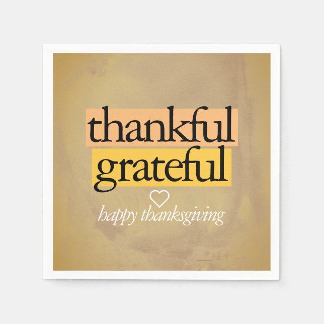 Serviette En Papier remerciement : bon thanksgiving (Devant)