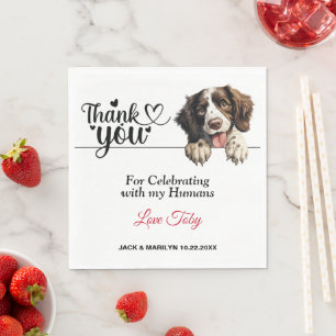 Serviette En Papier Remerciement de mariage English Springer Spaniel