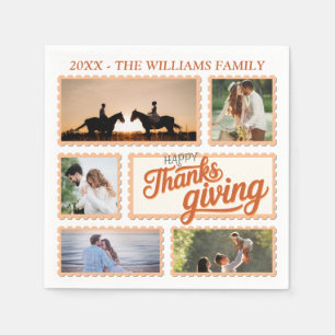 Serviette En Papier Remerciements Famille Thanksgiving Photo Collage K