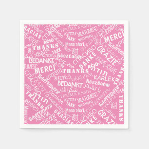 Serviette En Papier Remerciements! - Multi Language - International Wo