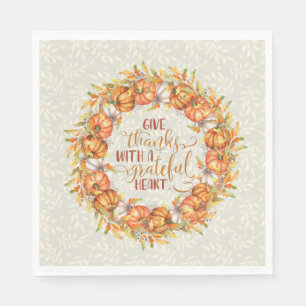 Serviette En Papier Remercier Citrouille Wreath