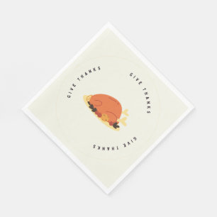 Serviette En Papier Remercier le repas de dinde