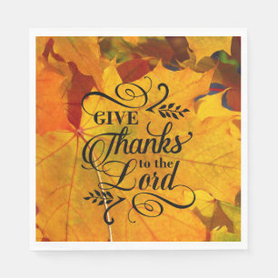 Serviette En Papier Remerciez le Seigneur de belles feuilles d'automne