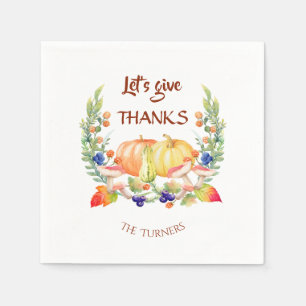 Serviette En Papier Remercions Fall Wreath Citrouille Thanksgiving