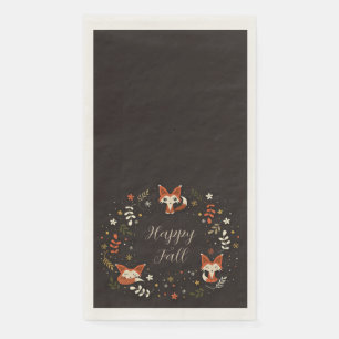 Serviette En Papier Renards d'automne avec texte personnalisable 