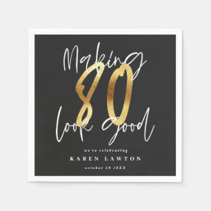 Serviette En Papier Rendre 80 belle or anniversaire serviettes
