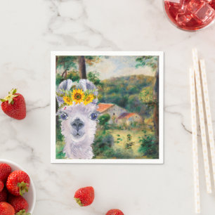 Serviette En Papier Renoir Environs de Briey et Fancy Llama 