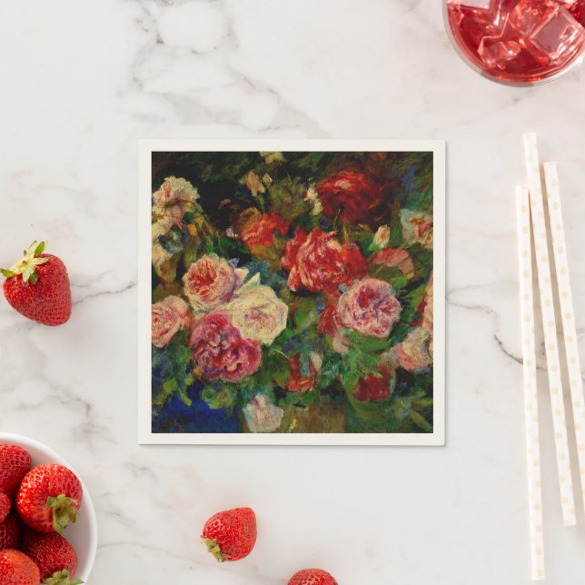 Serviette En Papier Renoir - Rose (En situation)