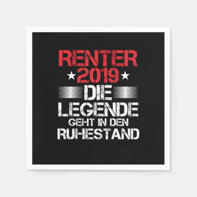 Serviette En Papier Rentner 2019 Die Legende Geht À Den Ruhestand Ren (Devant)
