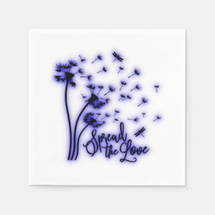 Serviette En Papier Répandre Les Dandelions Amoureux et les libellules