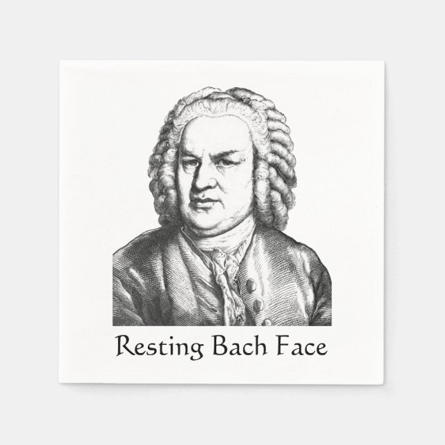 Serviette En Papier Repose Bach Face Compositeur de musique classique (Devant)