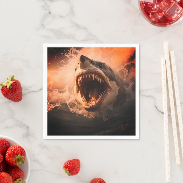 Serviette En Papier Requin (En situation)