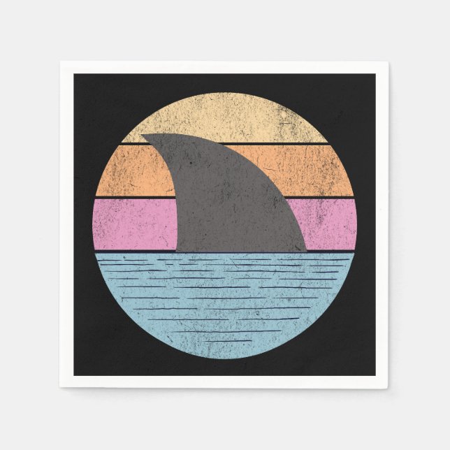 Serviette En Papier Requin au coucher du soleil (Devant)