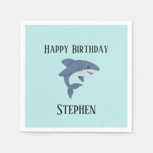 Serviette En Papier Requin bleu mignon personnalisé