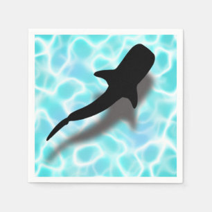 Serviette En Papier Requin de baleine avec plage tropicale ombragée
