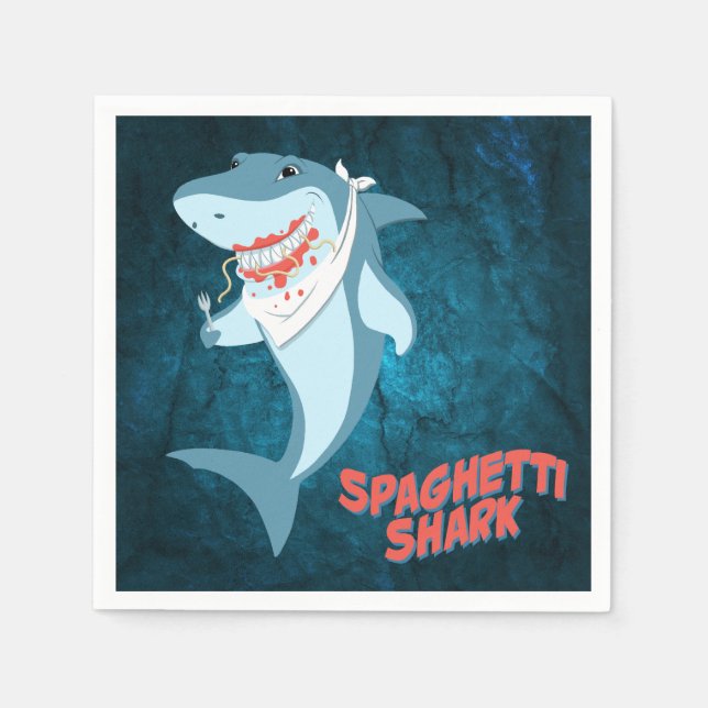 Serviette En Papier Requin spaghetti (Devant)