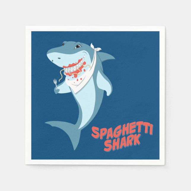 Serviette En Papier Requin spaghetti (Devant)