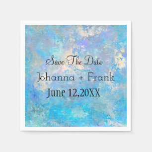 Serviette En Papier Réservez la date Bleu