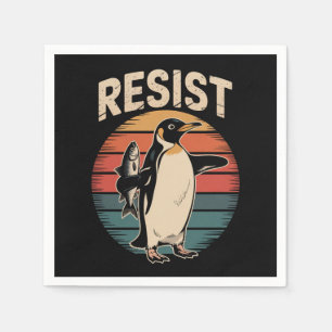Serviette En Papier Résister Activisme Penguins Manifestation Tarifs R