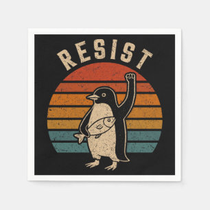 Serviette En Papier Résistez Aux Manifestations De Pingouins Contre Le
