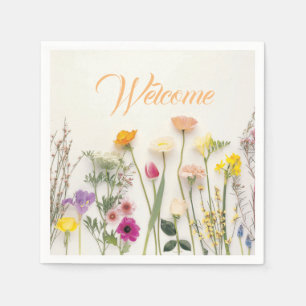 Serviette En Papier Ressort d'aquarelle Blooms Motif