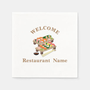 Serviette En Papier Restaurant japonais Chef sushi de bienvenue Person