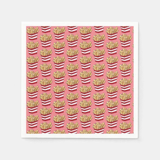 Serviette En Papier Restauration rapide frites frites frites pommes de (Devant)