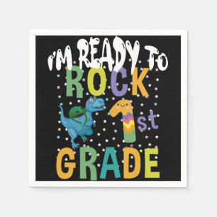 Serviette En Papier Retour à l'école Je suis prêt à rocker 1ère année