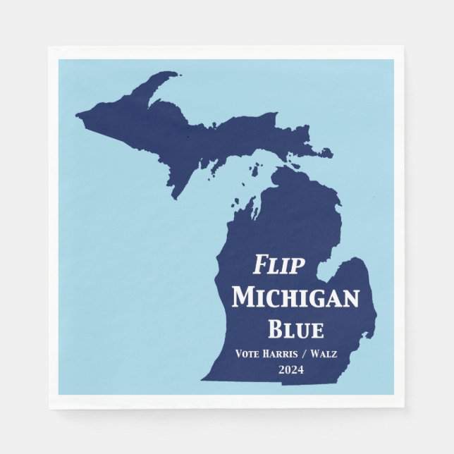 Serviette En Papier Retourner Michigan Blue en 2024 (Devant)
