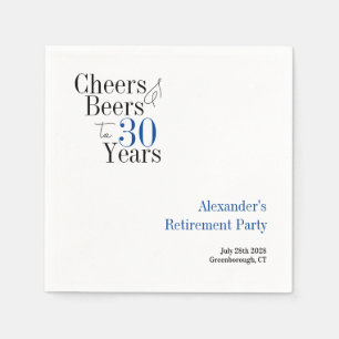 Serviette En Papier Retraite 30 ans Cheers et bière bleu