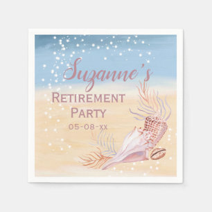 Serviette En Papier Retraite Beach Coastal Party