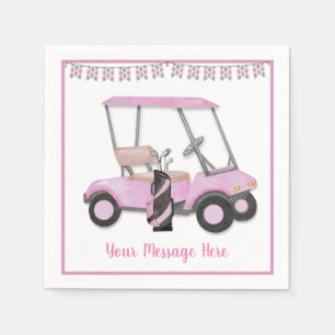Serviette En Papier Retraite d'anniversaire des femmes Pink Golf Theme