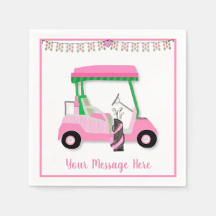 Serviette En Papier Retraite d'anniversaire des femmes Pink Golf Theme