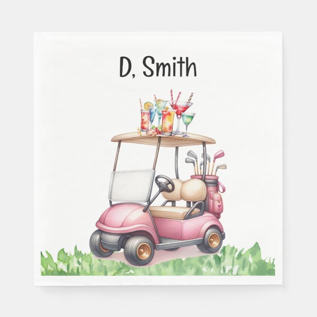 Serviette En Papier Retraite de golf pour femme golfeuse (Devant)