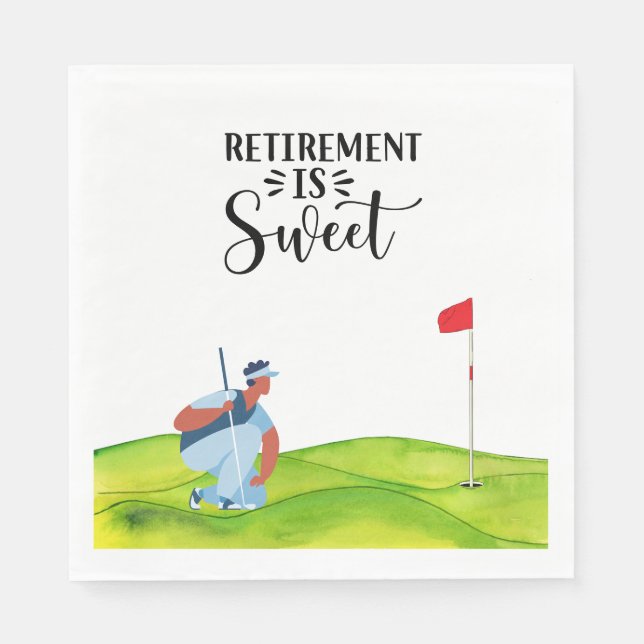 Serviette En Papier Retraite de golf pour golfeur (Devant)