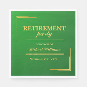 Serviette En Papier Retraite Entreprise Élégant Or Vert