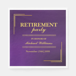 Serviette En Papier Retraite Entreprise Élégante Purple Or