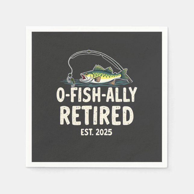 Serviette En Papier Retraité Est. 2025 Retraite Fisher Papa (Devant)