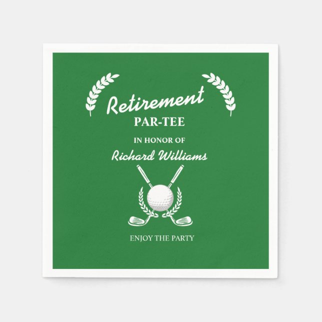 Serviette En Papier Retraite Golf Clubs Wreath Fête à thème (Devant)
