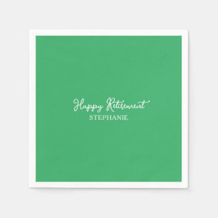 Serviette En Papier Retraite Heureuse Élégante Verte