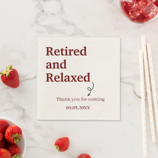 Serviette En Papier Retraite Moderne Retirée et Relaxée Personnalisé D