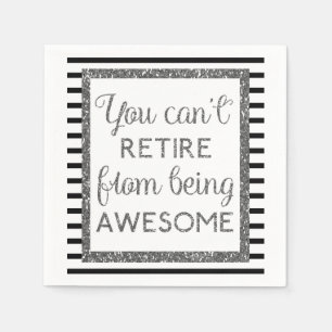 Serviette En Papier Retraite noir et argent