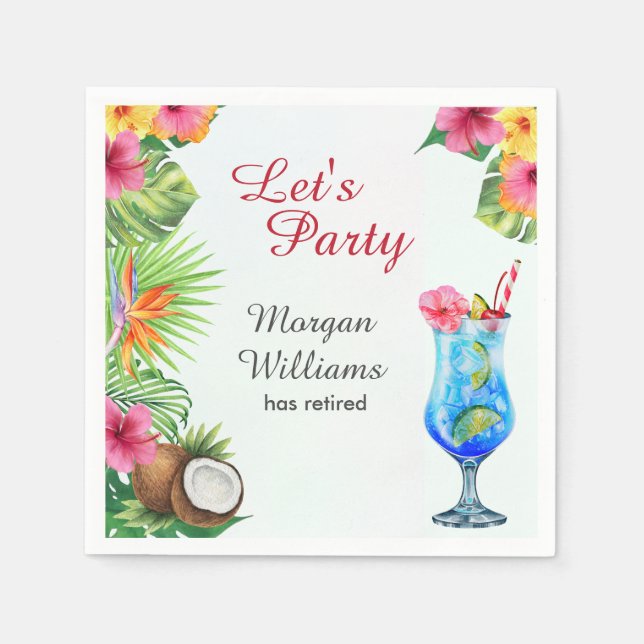 Serviette En Papier Retraite Tropical Summer Dine & Cocktail Party (Devant)